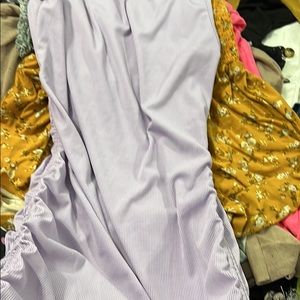 Lilac purple ruched dress